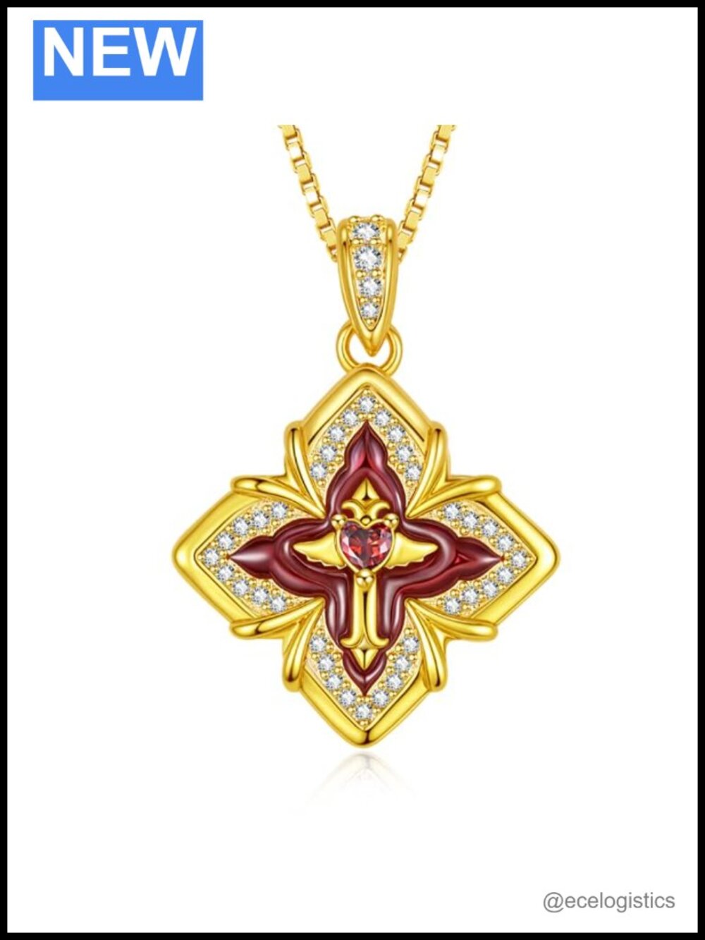 18K White Gold Plated Clover Birthstone Necklace
